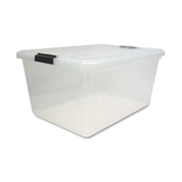 Made-To-Stick Storage Tote W/ Lid, 22.75 gal, 17-3/4 in L x 31-1/2 in W x 13 in H, Clear MA517120 - main